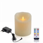 LED-vaxljus Ø12,5 × H25 cm uppladdningsbart med fjärrkontroll – DORSETTO