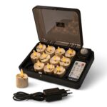 3D uppladdningsbara LED-värmeljus 12-pack – marmorguldig design, magnetisk laddbox, fjärrkontroll och timer, upp till 400 timmars brinntid