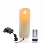 LED wax kaars oplaadbaar DORSETTO D 7,5 X 20 CM warm wit met afstandsbediening
