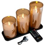 Skapa en varm och elegant atmosfär med DORSETTOs uppladdningsbara LED-ljus (3 st, 105 timmars brinntid) med fjärrkontroll och avancerad belysningsteknik.