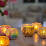 Waxinelichthouder 9 CM Dorsetto mozaïek multicolor